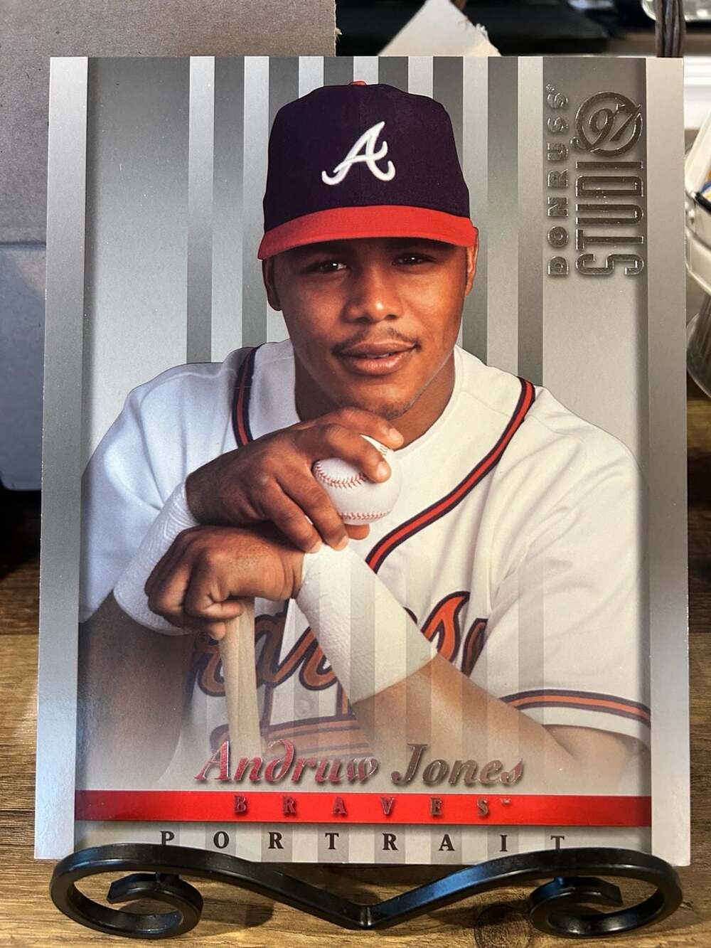 1997 Donruss Studio Portrait Andruw Jones Atlanta Braves #4 8x10 Large Photo Car